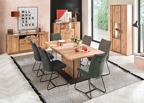 Söögilaud CAMPINAS tamm Bianco, 180(280)x100xH77 cm