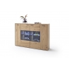 Kummut PORTLAND tamm Bianco, 184x37xH123 cm, LED