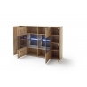 Kummut PORTLAND tamm Bianco, 184x37xH123 cm, LED