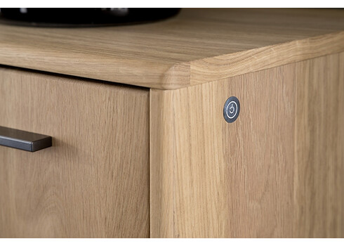 Kummut PORTLAND tamm Bianco, 184x37xH123 cm, LED