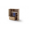 Kummut PORTLAND tamm Bianco, 104x37xH123 cm, LED