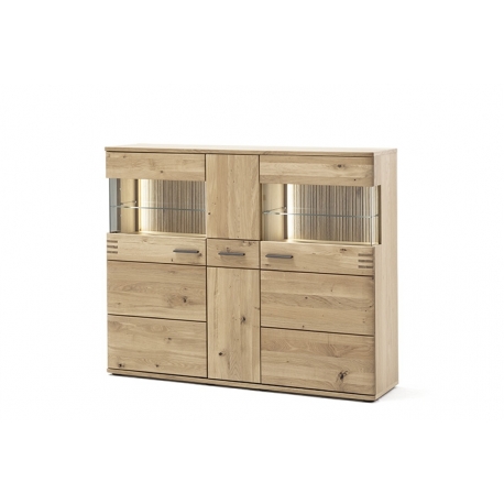 Kummut SALVADOR tamm Bianco, 150x44xH121 cm