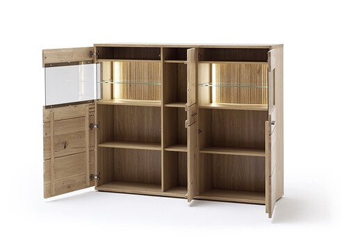 Kummut SALVADOR tamm Bianco, 150x44xH121 cm