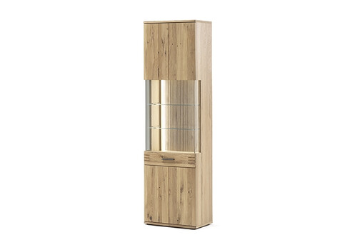 Vitriinkapp SALVADOR tamm Bianco, 60x37xH208 cm, LED