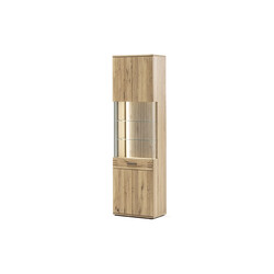 Vitriinkapp SALVADOR tamm Bianco, 60x37xH208 cm, LED
