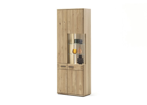 Vitriinkapp SALVADOR tamm Bianco, 75x37xH208 cm, LED