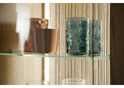 Kummut SALVADOR tamm Bianco, 90x37xH136 cm, LED