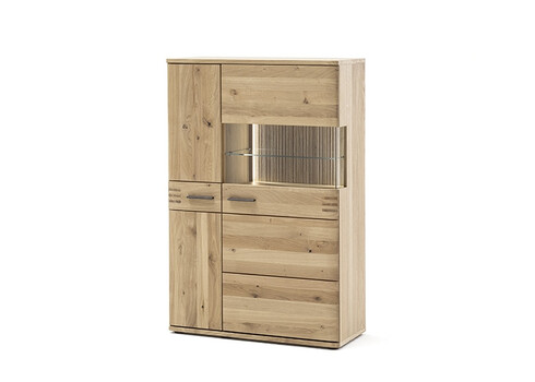 Kummut SALVADOR tamm Bianco, 90x37xH136 cm, LED