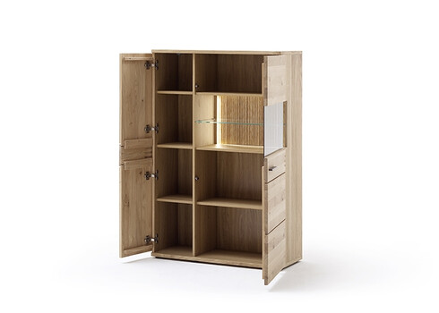 Kummut SALVADOR tamm Bianco, 90x37xH136 cm, LED