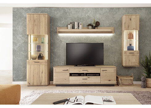 Seinariiul SALVADOR tamm Bianco, 180x25xH20 cm, LED