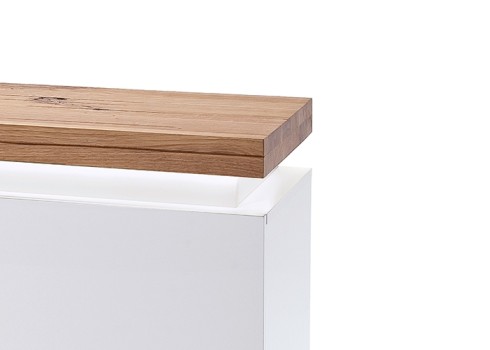 Esikukapp ROMINA valge / tamm, 91x38xH198 cm, LED