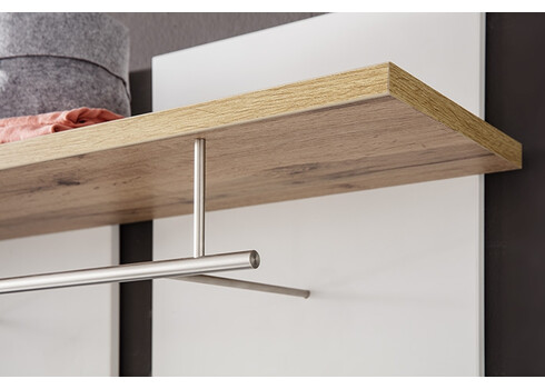 Esikumööbli komplekt CALI mattvalge / tamm, LED