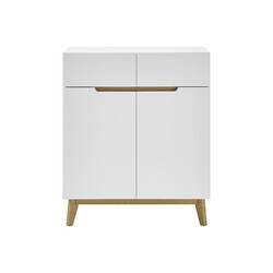 Kummut CERVO mattvalge / tamm, 85x40xH101 cm