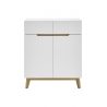 Kummut CERVO mattvalge / tamm, 85x40xH101 cm