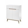 Kummut CERVO mattvalge / tamm, 85x40xH101 cm