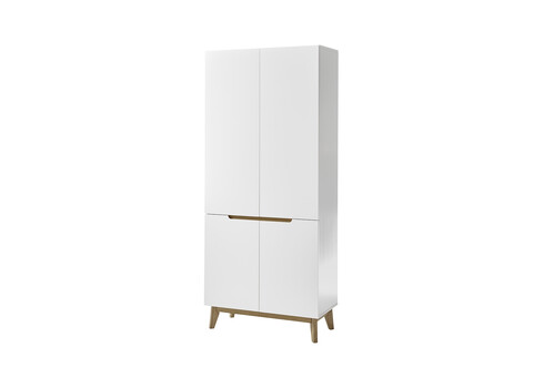 Esikukapp CERVO mattvalge / tamm, 85x40xH196 cm