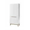 Esikukapp CERVO mattvalge / tamm, 85x40xH196 cm