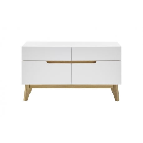 Esikupink CERVO mattvalge / tamm, 97x40xH53 cm