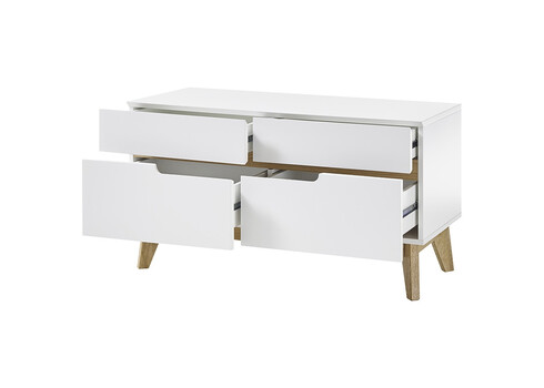 Esikupink CERVO mattvalge / tamm, 97x40xH53 cm