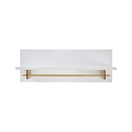 Seinariiul CERVO mattvalge / tamm, 97x32xH35 cm