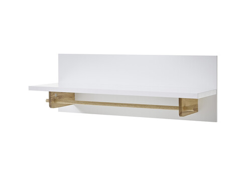 Seinariiul CERVO mattvalge / tamm, 97x32xH35 cm