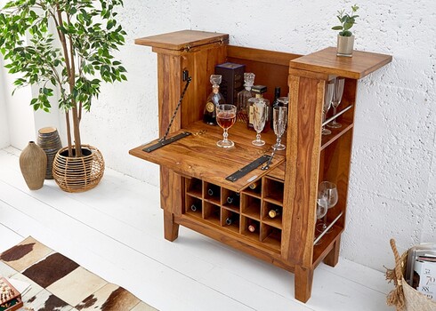 Baarikapp MAKASSAR sheesham, 85-110x40xH100 cm