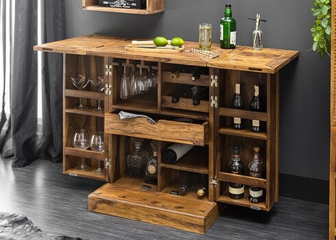 Baarikapp MOSAICO sheesham, 65-130x50xH90 cm