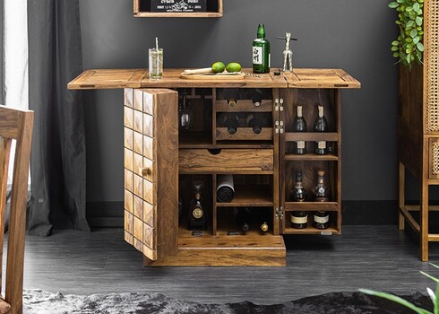 Baarikapp MOSAICO sheesham, 65-130x50xH90 cm