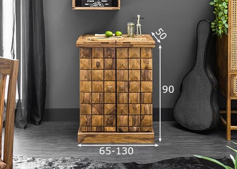 Baarikapp MOSAICO sheesham, 65-130x50xH90 cm