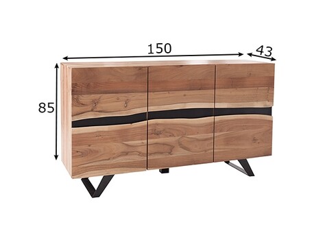 Kummut AMAZONAS akaatsia, 150x43xH85 cm