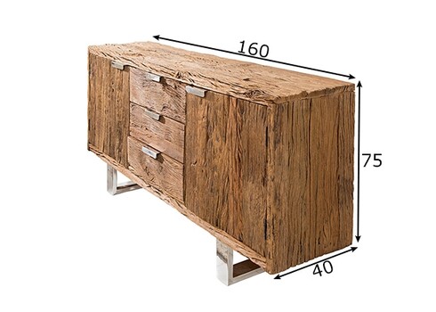 Kummut EUPHORIA tiigipuu, 160x40xH75 cm