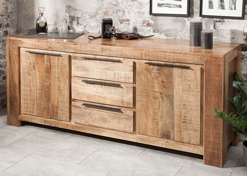 Kummut IRON CRAFT mango, 175x50xH76 cm