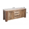 Kummut IRON CRAFT mango, 175x50xH76 cm
