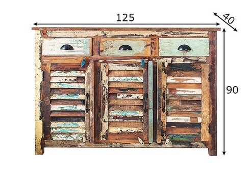 Kummut JAKARTA pruun, 125x40xH90 cm