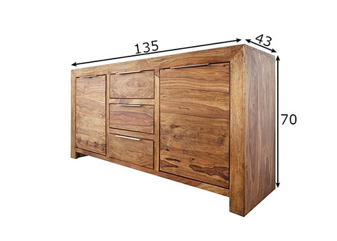 Kummut LAGOS sheesham, 135x43xH70 cm