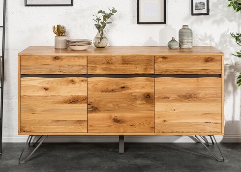 Kummut LIVING EDGE metsik tamm, 160x45xH88 cm