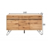 Kummut LIVING EDGE metsik tamm, 160x45xH88 cm