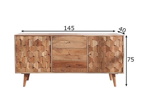 Kummut MYSTIC LIVING akaatsia, 145x40xH75 cm