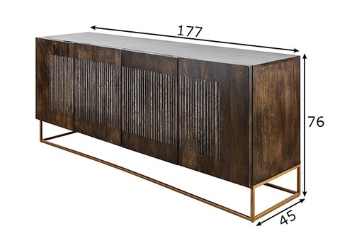 Kummut ONYX tumepruun, 177x45xH76 cm