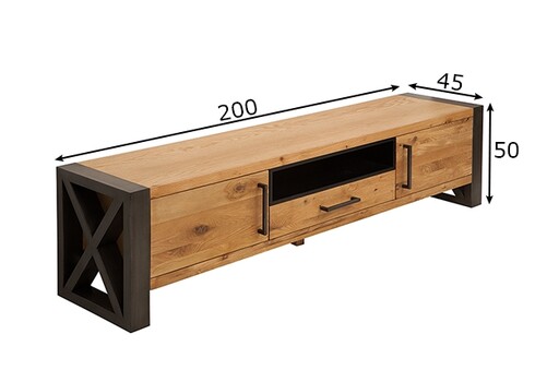 Tv-alus THOR metsik tamm, 200x45xH50 cm
