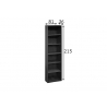Riiul MISTER OFFICE grafiithall, 81x36xH215 cm