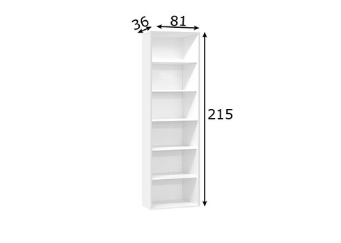 Riiul MISTER OFFICE mattvalge, 81x36xH215 cm