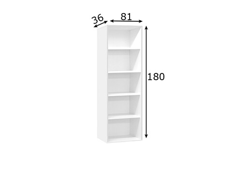 Riiul MISTER OFFICE mattvalge, 81x36xH180 cm