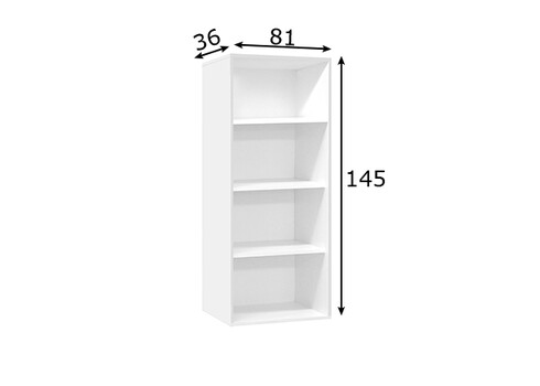 Riiul MISTER OFFICE mattvalge, 81x36xH145 cm