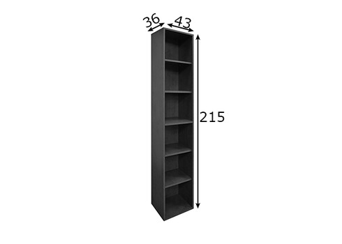 Riiul MISTER OFFICE grafiithall, 41x36xH215 cm