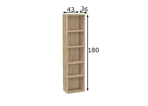 Riiul MISTER OFFICE tamm, 41x36xH180 cm