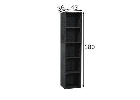 Riiul MISTER OFFICE grafiithall, 41x36xH180 cm