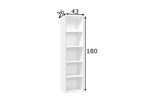 Riiul MISTER OFFICE mattvalge, 41x36xH180 cm
