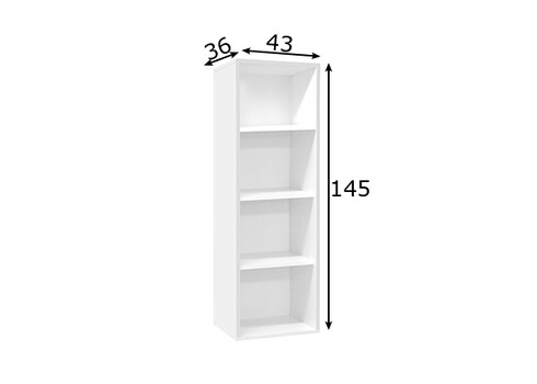 Riiul MISTER OFFICE mattvalge, 41x36xH145 cm