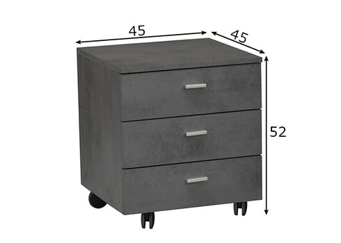 Sahtliboks MISTER OFFICE grafiithall, 45x45xH52 cm